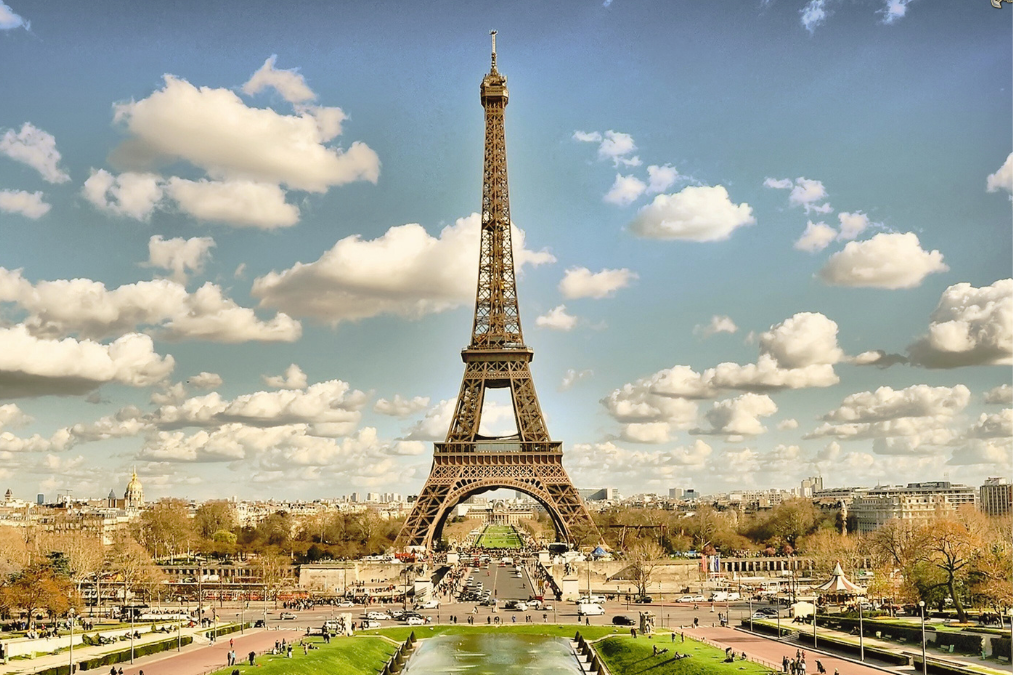 paris blue sky with clouds