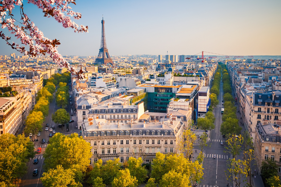 an elevated view of paris