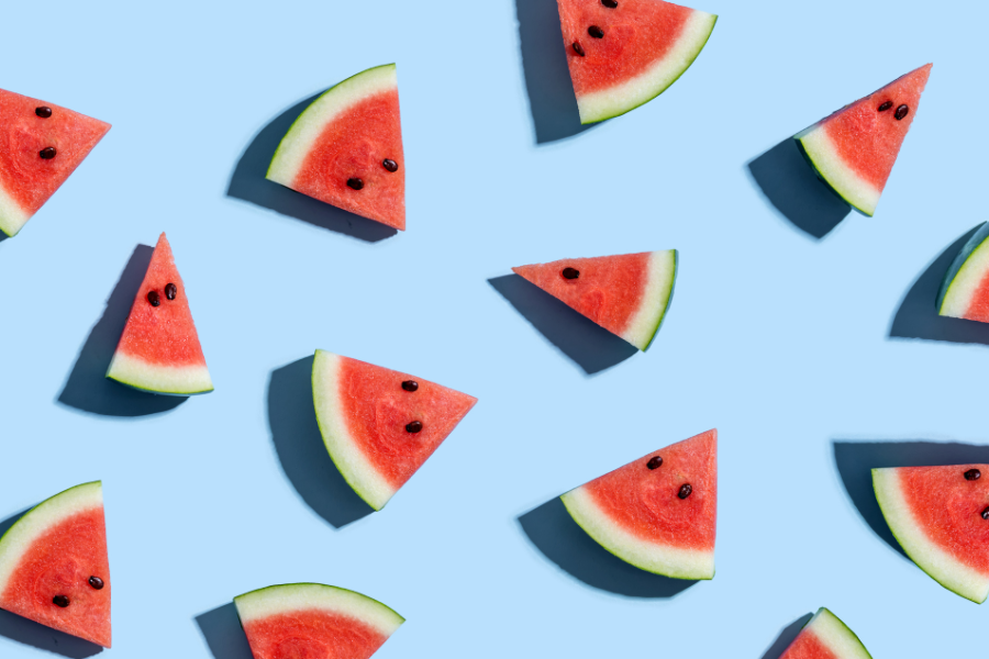 watermelon slices on a blue background