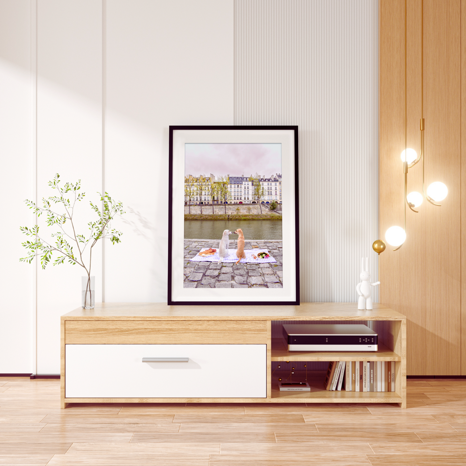 picture of dogs in paris framed