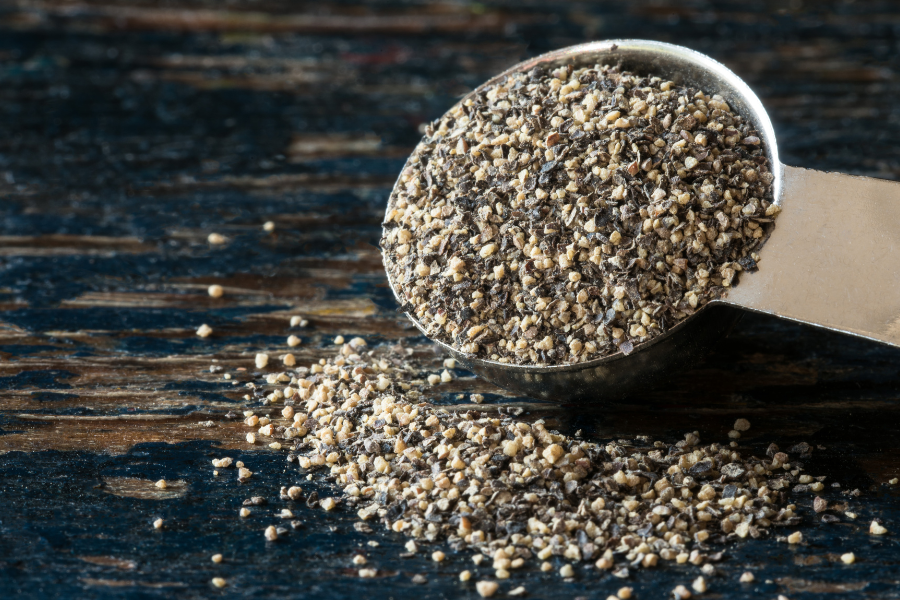 a tablespoon of ground black pepper