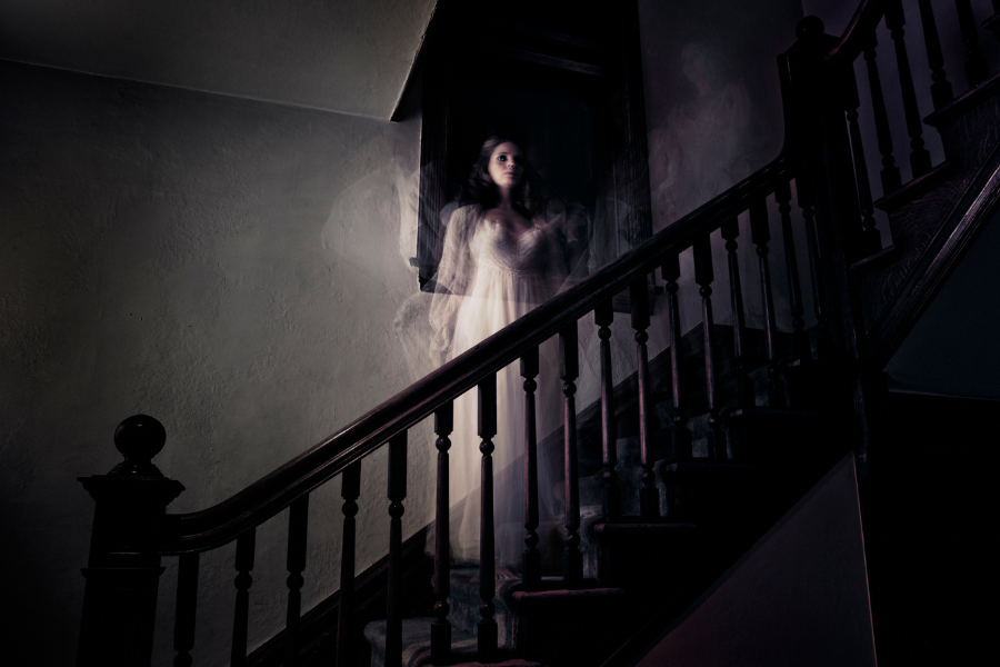 a girl ghost on stairs