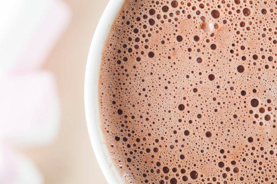 hot chocolate zoomed in