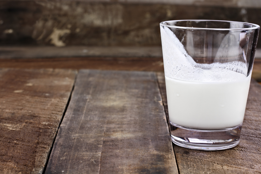 a glass of homemade kefir