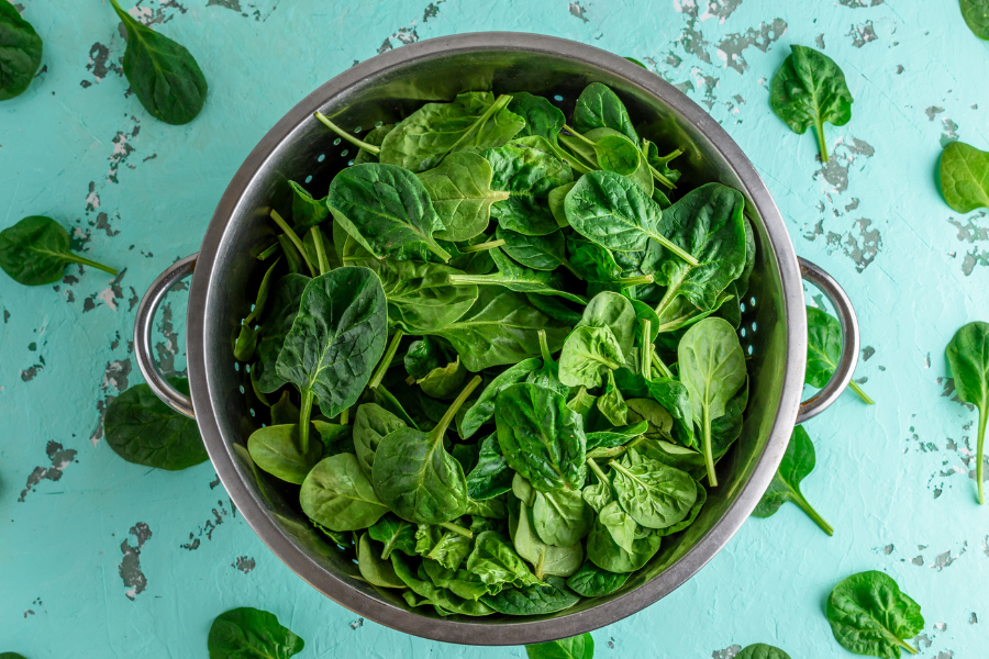 a bowl of spinach